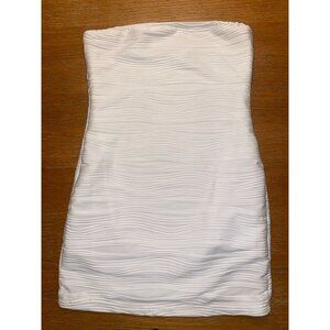 Shein Bodycon Ruched White Dress-XS